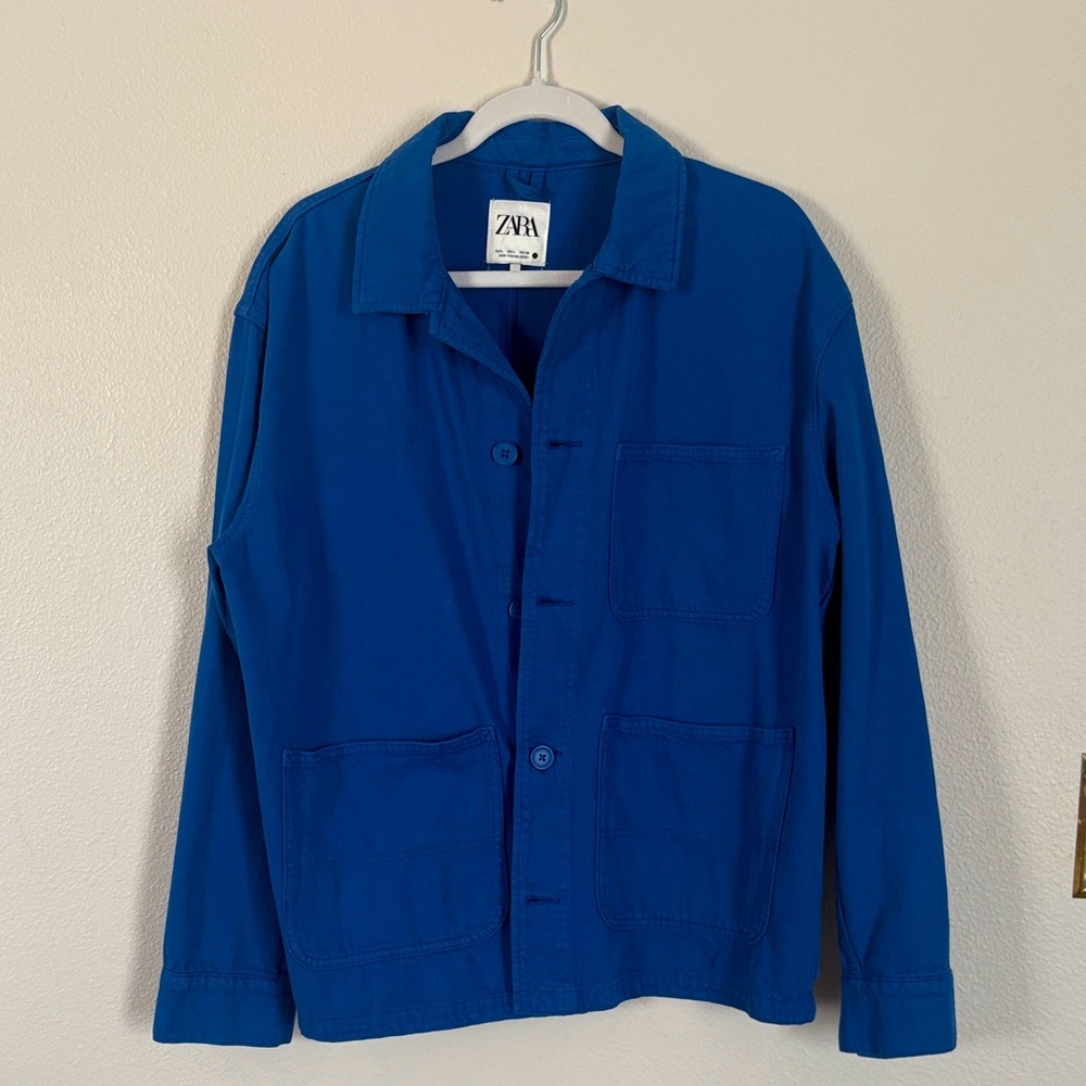 ZARA Royal Blue Lightweight Shirt Jacket